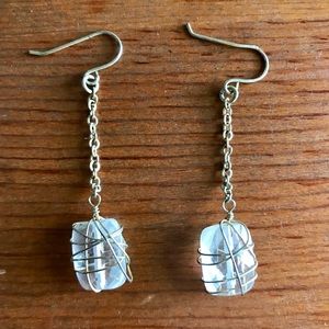 Dangle Crystal Earrings with gold accent